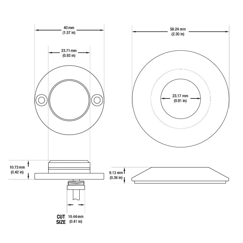 Round LED Step Light/ Pathway Light Flat Bevel Trim Stainless Steel TYPE5 3000K(Warm White), gekpower