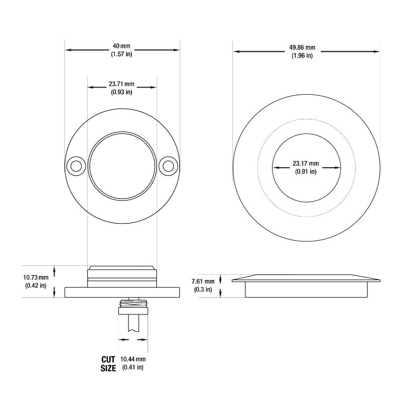 Round LED Step Light/ Pathway Light Flat Bevel Trim TYPE6 3000K(Warm White), gekpower