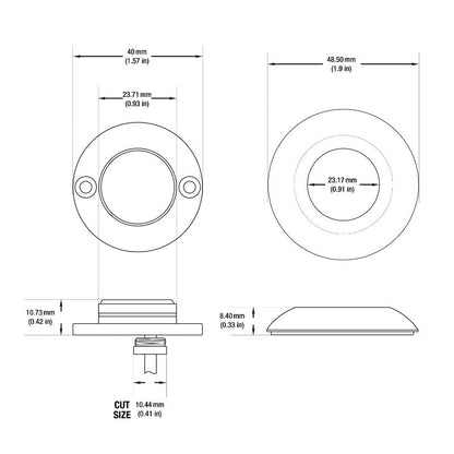 Round LED Step Light/ Pathway Light Flat Bevel Trim Silver TYPE8 3000K(Warm White), gekpower