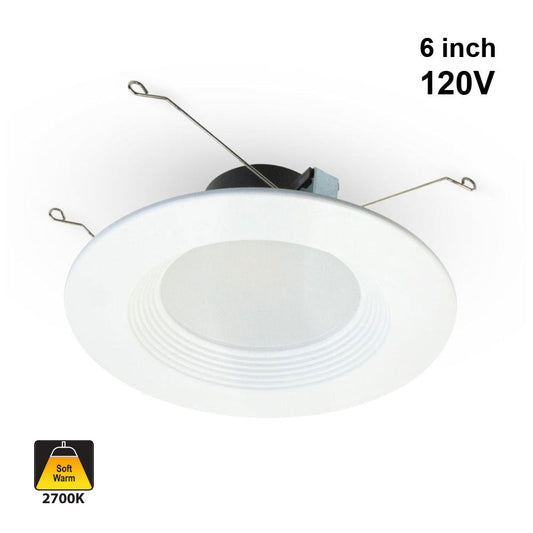 6 inch Retrofit Dimmable Downlight, 120V 15W 2700K(Soft White)