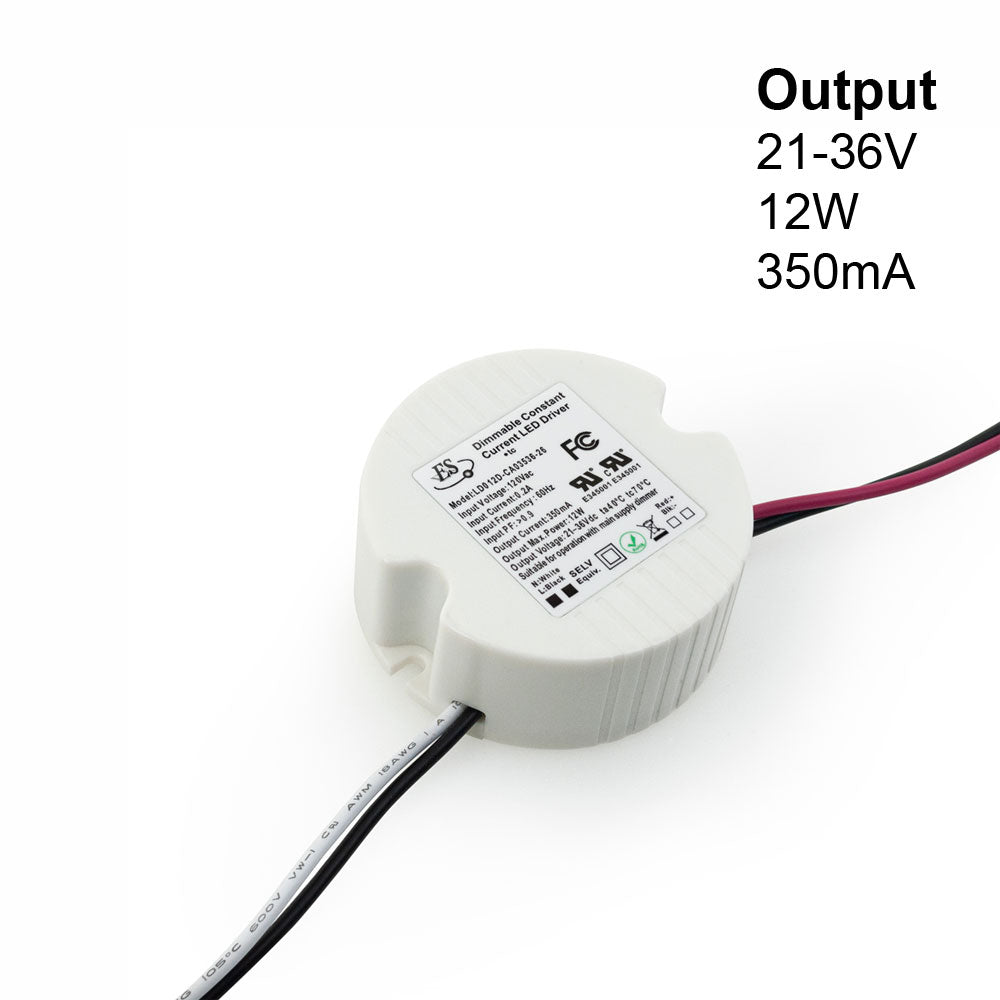 ES LD012D-CA03536-26 Constant Current LED Driver, 350mA 21-36V 12W max, gekpower