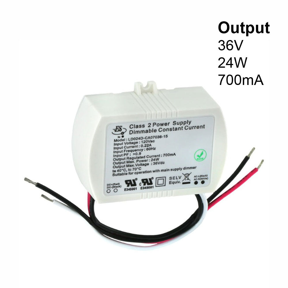 ES LD024D-CA07036-15 Constant Current LED Driver, 700mA 36V 24W, gekpower