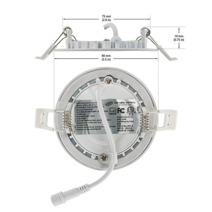 3 inch Dimmable Recessed LED Downlight / Ceiling Light YGCL-5X-ETL, 120V 5W 3000K(Warm White), gekpower