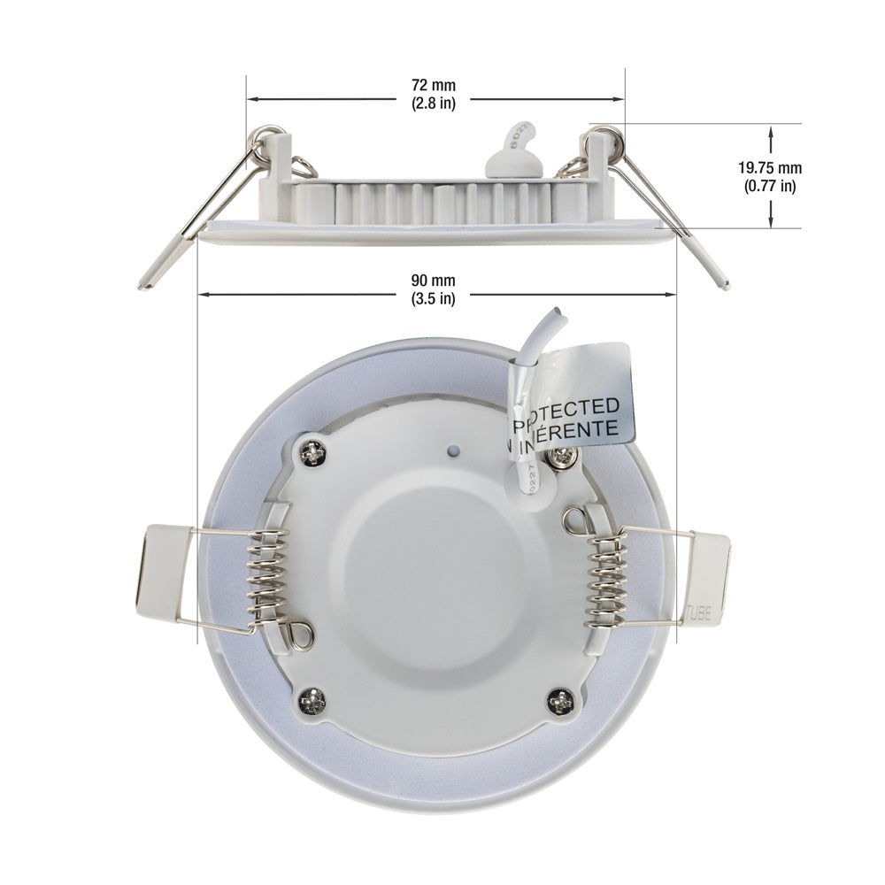 3 inch Round Dimmable Recessed LED Downlight / Ceiling Light LP-ULTD-09003, 120V 3W 5000K(Daylight), gekpower