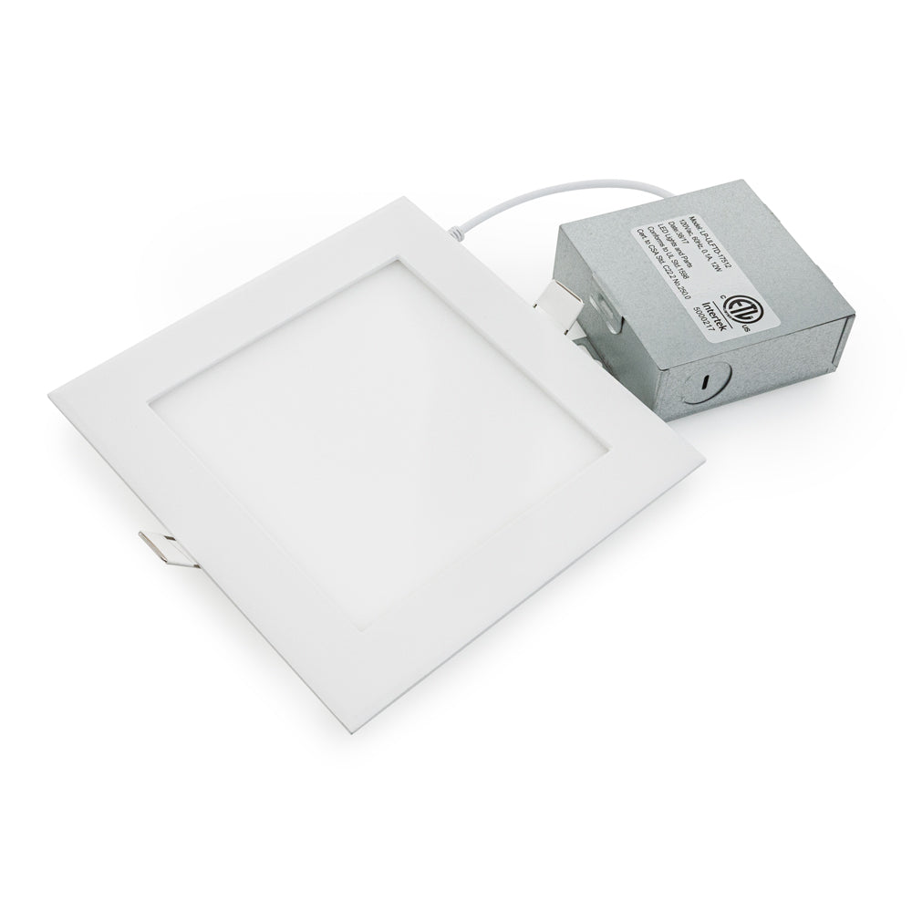 LP-ULFTD-17512 6 inch Square LED Panel Light 120V 12W Dimmable 5000K(Daylight), gekpower