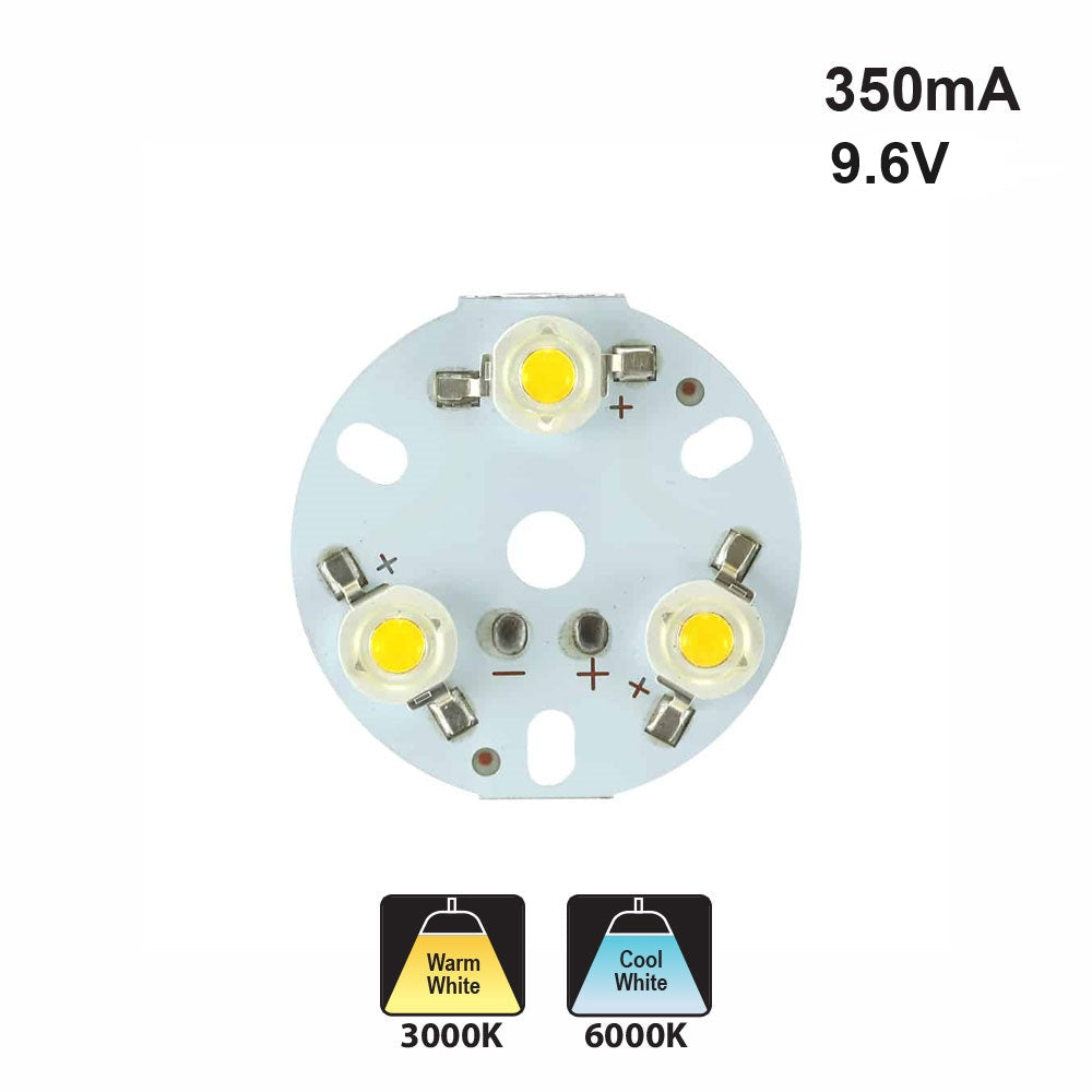 3W Constant Current On-Board 9.6V - (Cool White, Warm White)