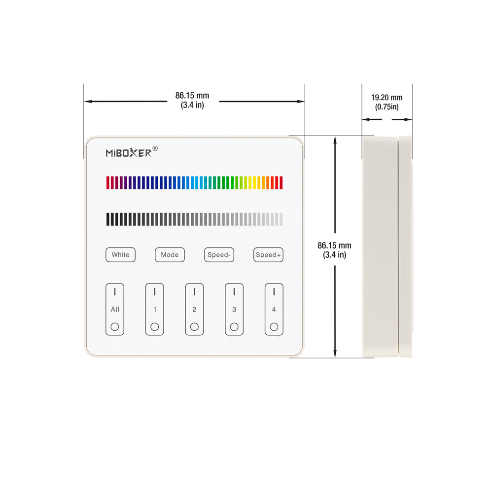 Mi-Light B3 4-Zone RGB RGBW Smart Touch Panel Remote LED Controller
