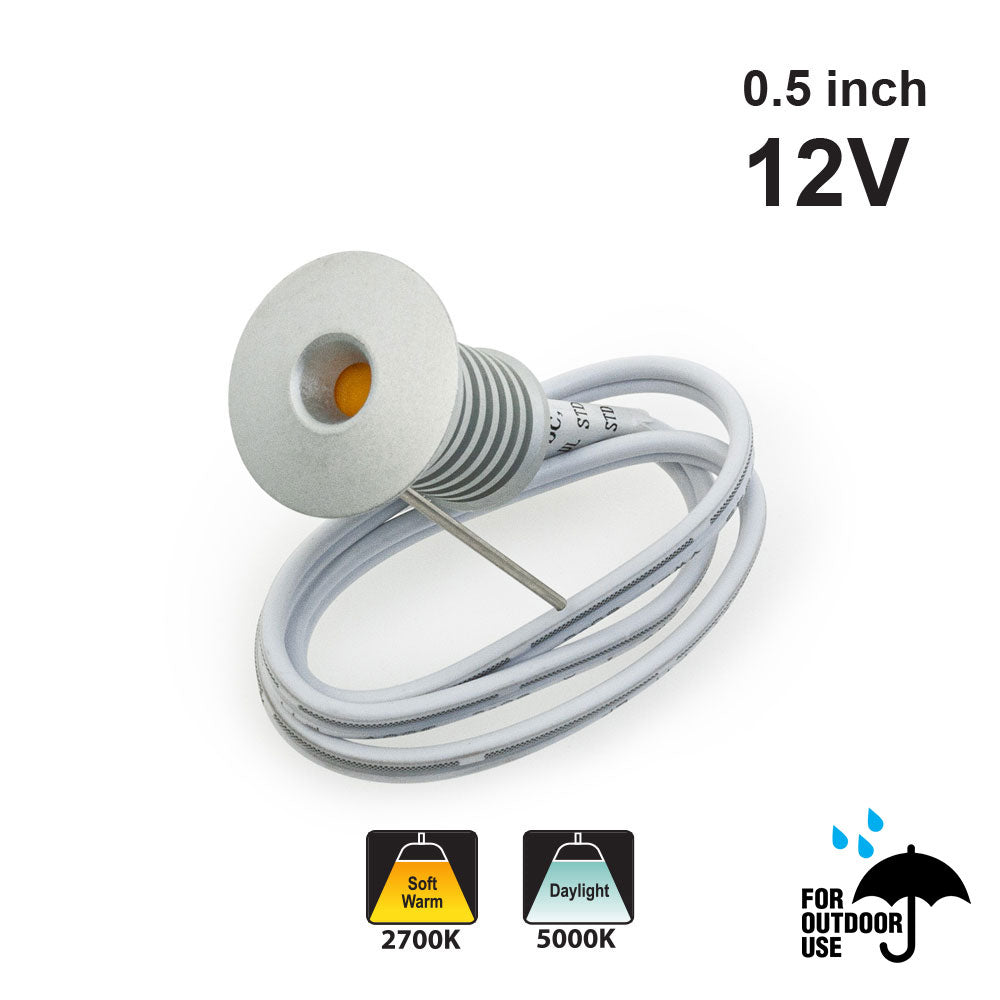 RD21 Mini LED Dimmable Outdoor Recessed Step Light/ Pathway Light, 12V 0.5W
