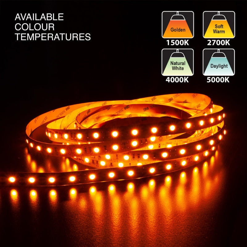 5M(16.4ft) Indoor LED Strip 5050, 12V 4.5(w/ft) 360-396(Lm/ft) 60(LEDs/m) CCT(1.5K, 2.7K, 4K, 5K) - GekPower