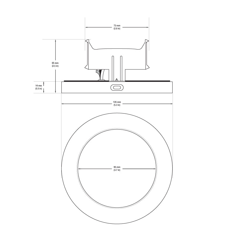 5 inch Round Surface Mount Panel 120V- 3000K - GekPower