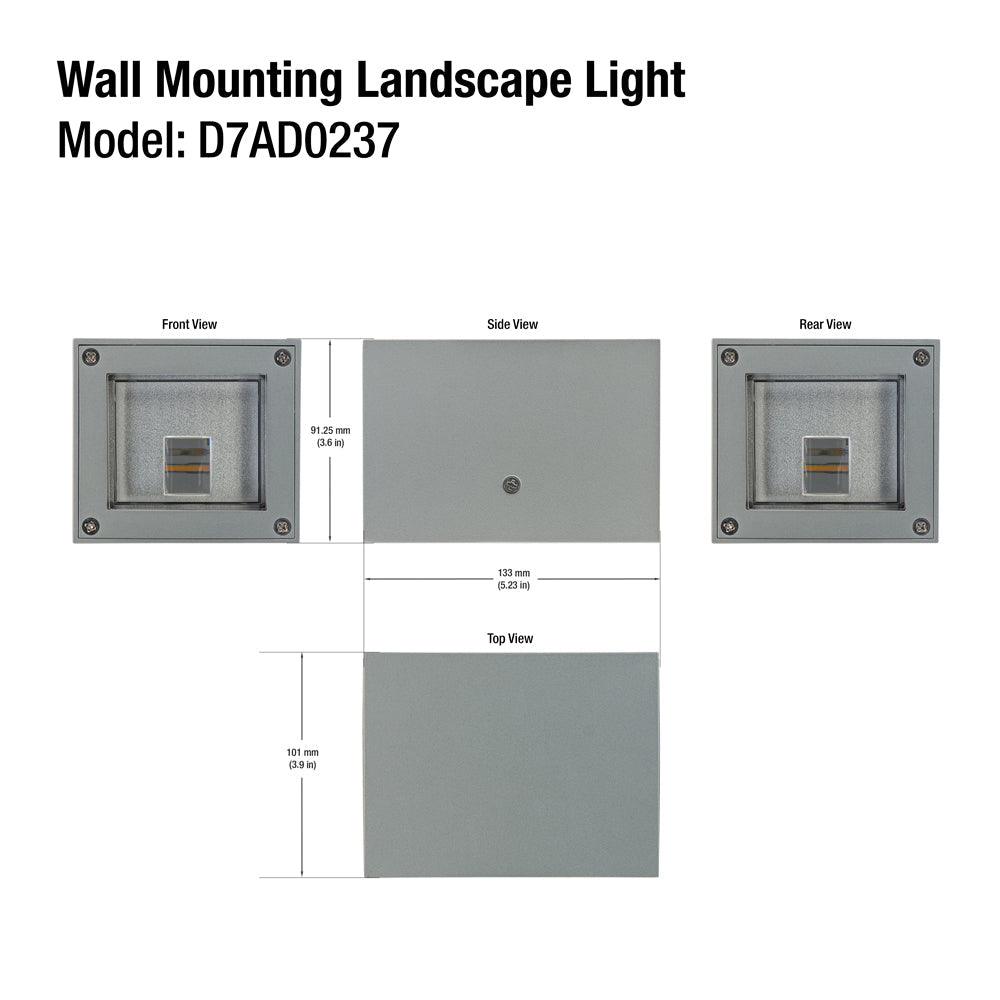 D7AD0237 Wall mounting Landscape light, 24V 6.2W 3000K(Warm White)