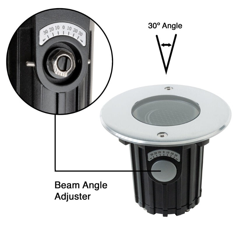 XB2DFR0257 4.5 inch Round Adjustable Beam Direction Up Inground light, 24V 3.6W, gekpower