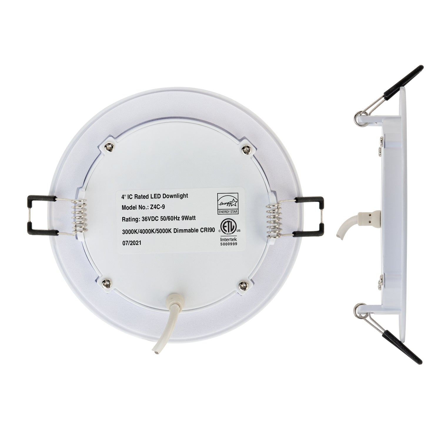 4 inch LED Flat Panel Light Dimmable with Selectable Color Temperature Z4C-9 (3CCT), 120V 9W - GekPower