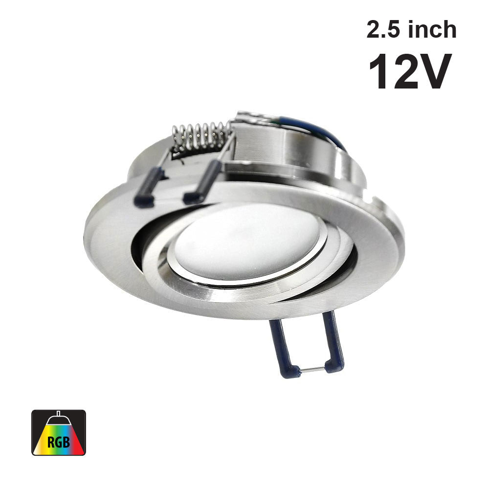 RD10-4W-RGB-SWRD-BN Ceiling Light Round, 12V 4W Brush Nickel - GekPower