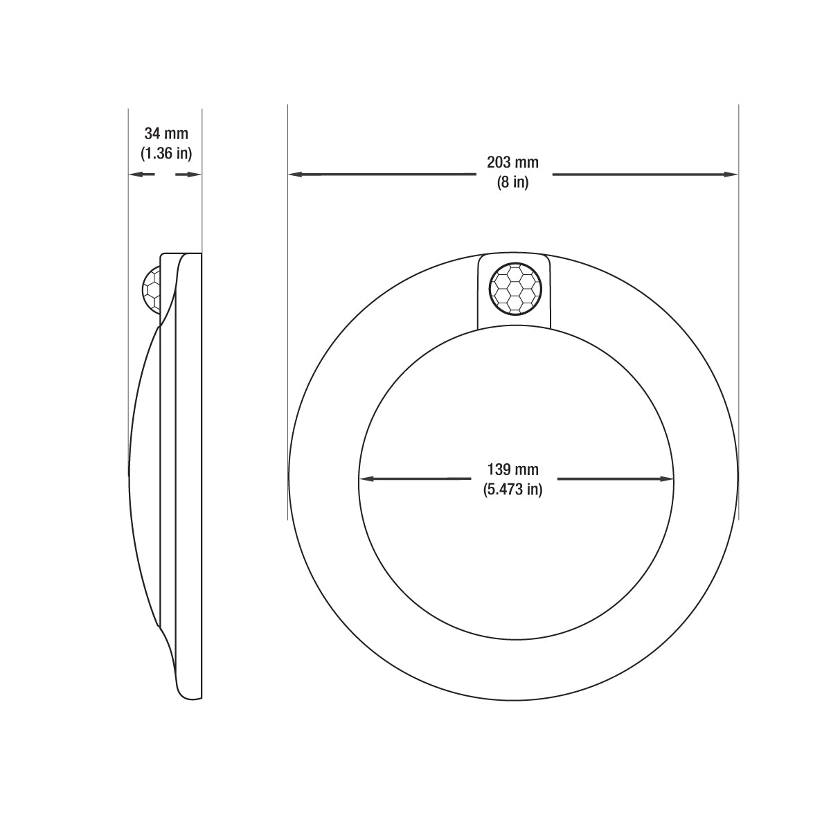 6 inch flat Panel Ceiling light with Occupancy PIR Motion Sensor, 120V 15W 3000K(Warm White)