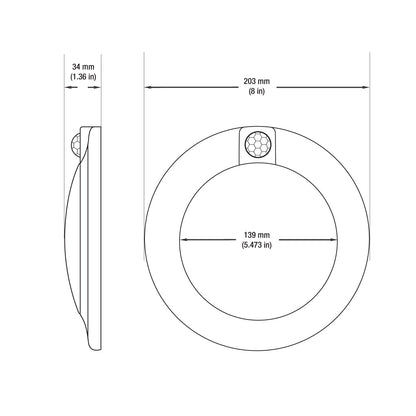 6 inch flat Panel Ceiling light with Occupancy PIR Motion Sensor, 120V 15W 3000K(Warm White)