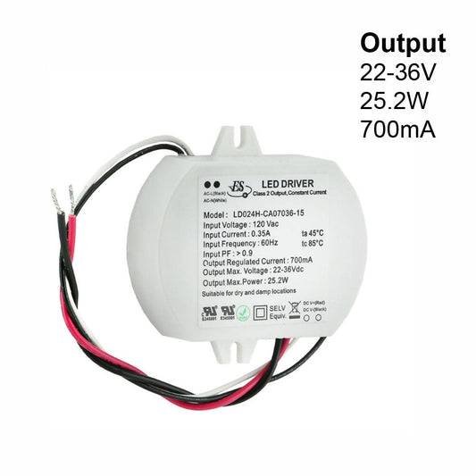 ES LD025H-CA07036-15 Constant Current LED Driver, 700mA 22-36V 25W max, gekpower