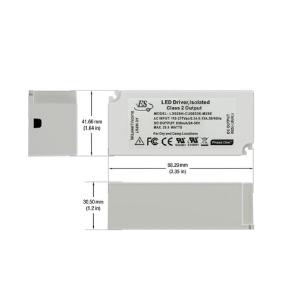 ES LD028H-CU08336-M28E Constant Current LED Driver, 830mA 25-36V 28W max