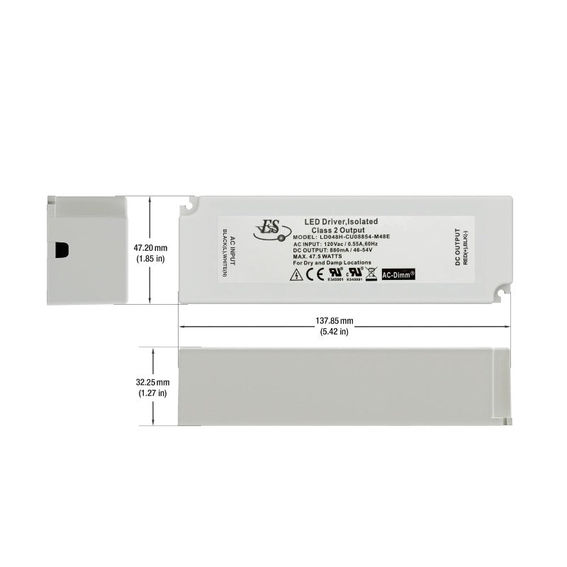 ES LD048H-CU08854-M48E Constant Current LED Driver, 880mA 46-54V 47.5W max - GekPower