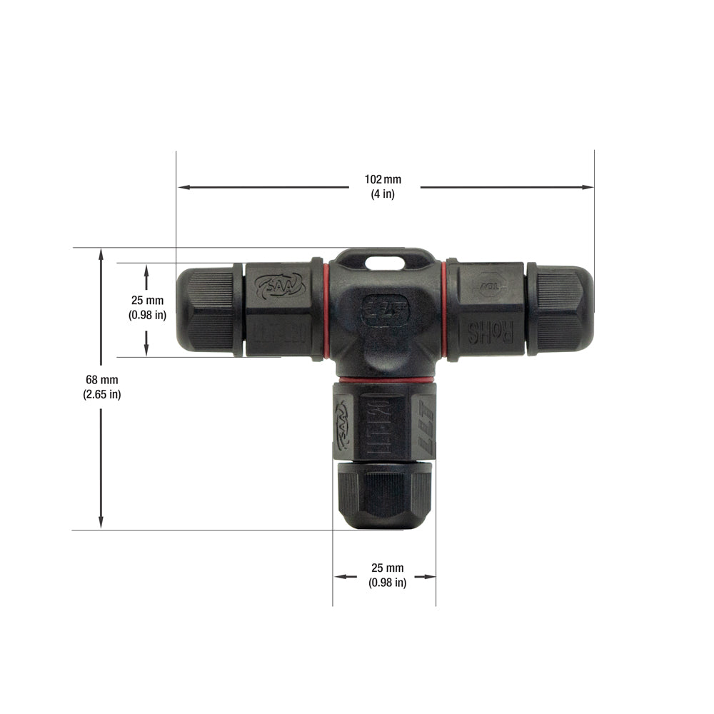 Outdoor(Waterproof) RGB T Shape screw type connector, gekpower