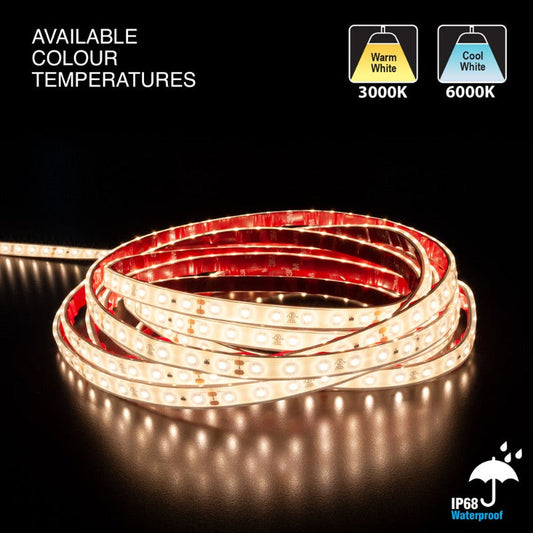 20M(65.6ft) Waterproof LED Strip L2835, 24V 1.5(w/ft) 180-198(Lm/ft) CCT(3K, 6K) - GekPower