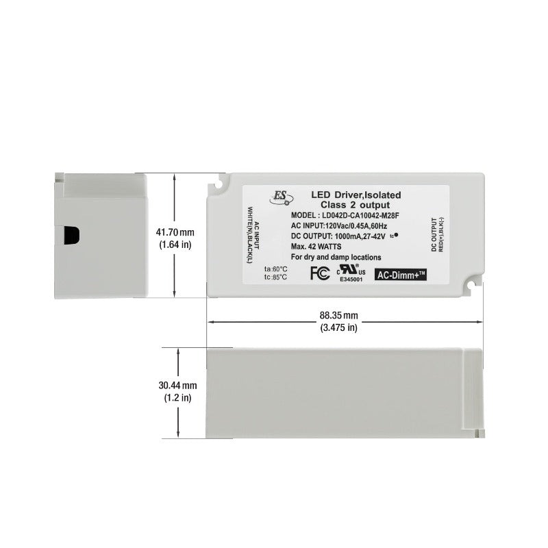 ES LD042D-CA10042-M28F Constant Current LED Driver, 1000mA 27-42V 42W, gekpower