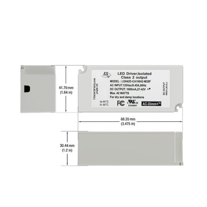 ES LD042D-CA10042-M28F Constant Current LED Driver, 1000mA 27-42V 42W, gekpower