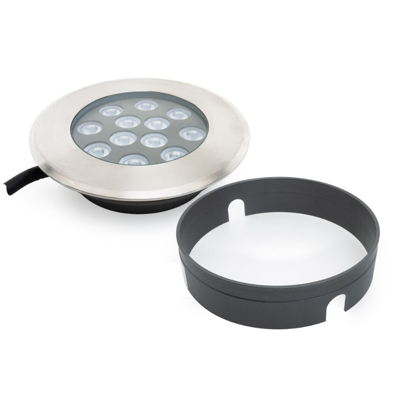 UL-1201-1500(RGBW)-I 6inch Round Shallow Recessed Changing Color Inground Up light, 24V 15W RGBW - GekPower