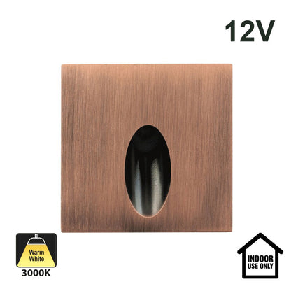 Square LED Step Light/ Pathway Light 12V 1W Dark Bronze