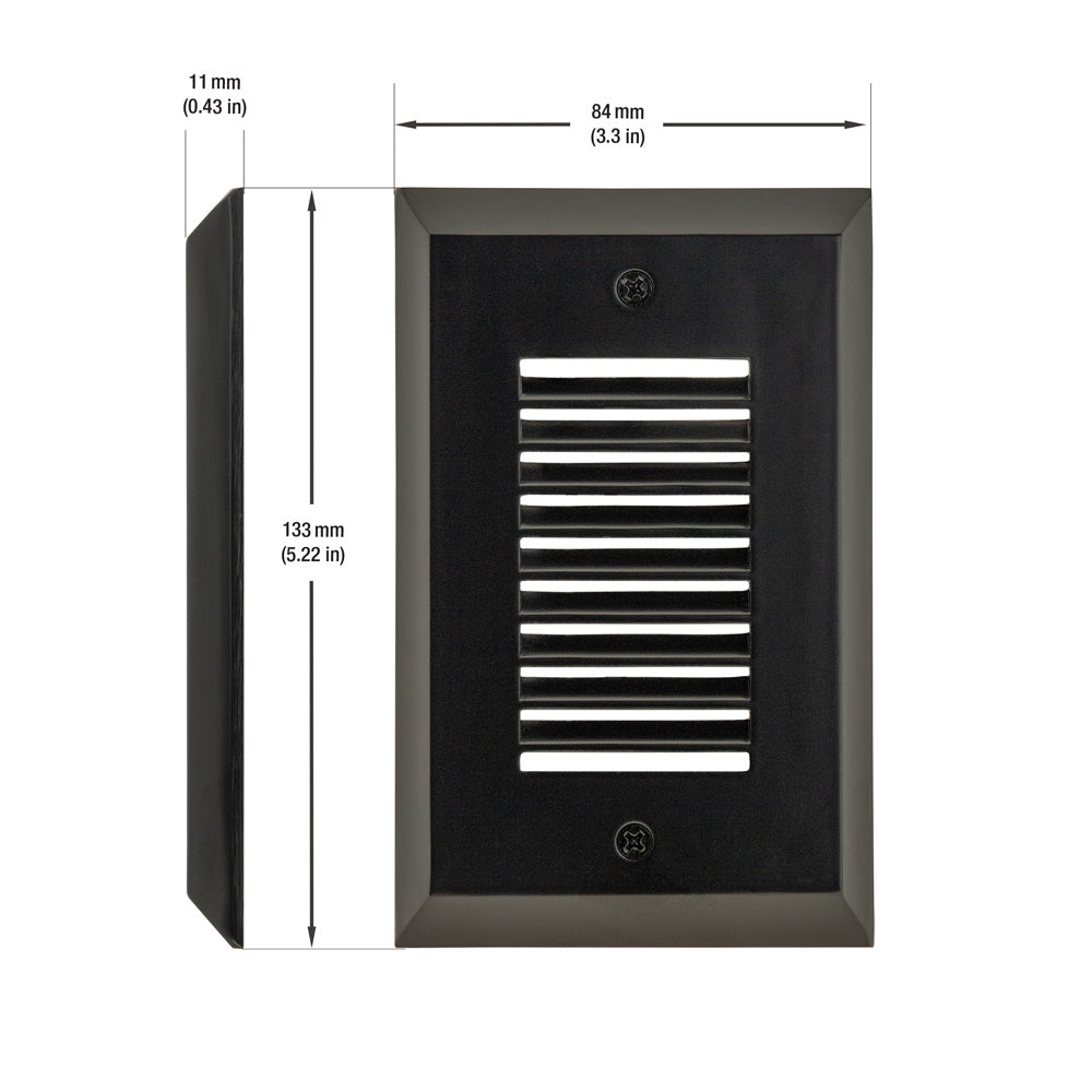 Vertical RT05HV Single Gang LED Step light, 100-240V 2W 3000K(Warm White) - GekPower