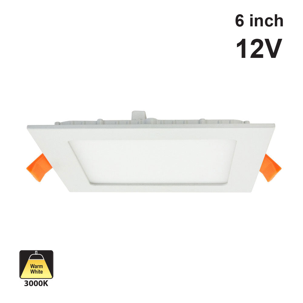 6 inch LED Square Panel Downlight PDS6V12W12, 12V 12W 3000K(Warm White) - GekPower