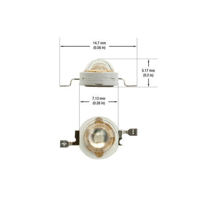 1 Watt SMD LED, 350mA, 35lm, Colors (Blue, Yellow, Green), Gekpower