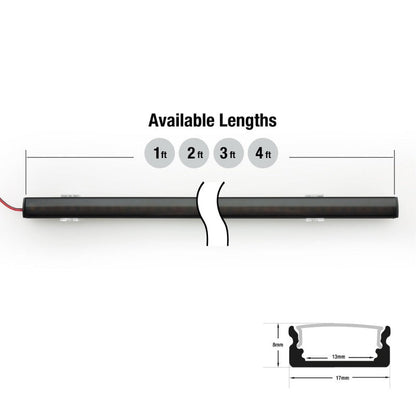 Low Profile Black Aluminum Linear LED Light 12V - S5B - GekPower