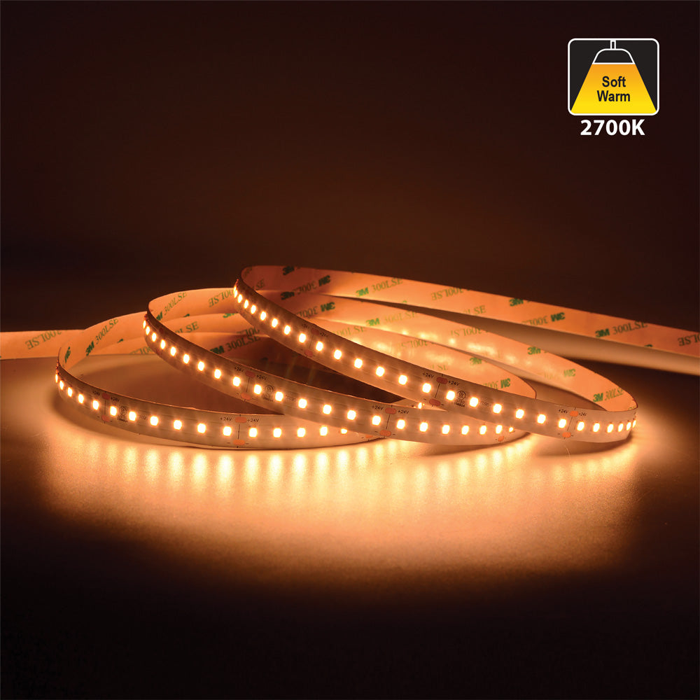 20M(65.6ft) Indoor LED Strip L2835, 24V 3(w/ft) 298(Lm/ft) 120(LEDs/m) CCT(2.7K, 3K, 3.5K, 4K, 5K, 6K) - GekPower