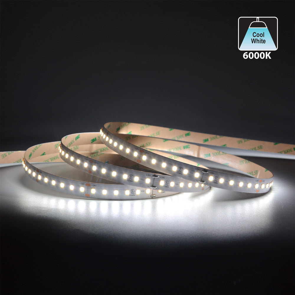 20M(65.6ft) Indoor LED Strip Light L2835, 24V 3(w/ft) 298(Lm/ft) 120(LEDs/m) CCT(2.7K, 3K, 3.5K, 4K, 5K, 6K)