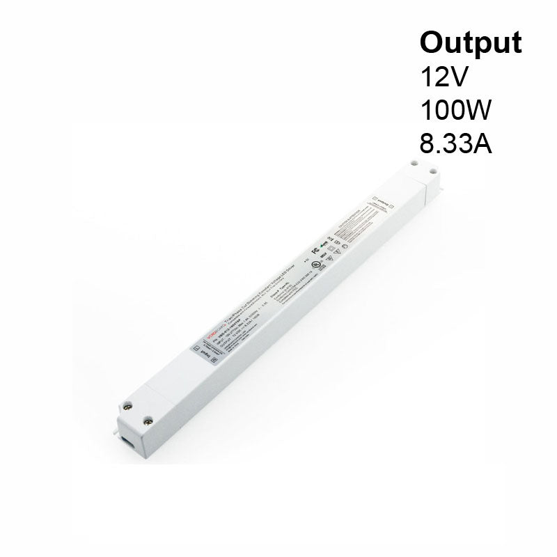 Super Slim VBD-012-100VTSP Triac Dimmable Constant Voltage LED Driver, 12V 8.33A 100W, gekpower