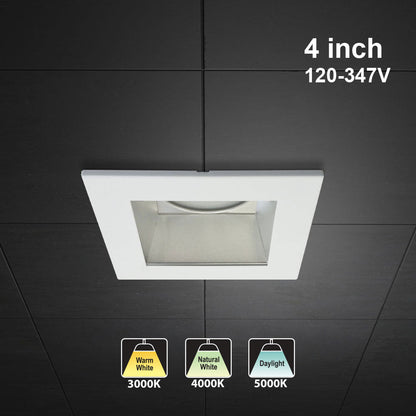 LED Commercial Downlight 4 Inch Reflector Square Trim 120-347V 20W - gekpower