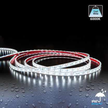 10M(32.8ft) Waterproof LED Strip 3528, 12V 1.5(w/ft) 126-144(Lm/ft) CCT(3K, 6K) - GekPower