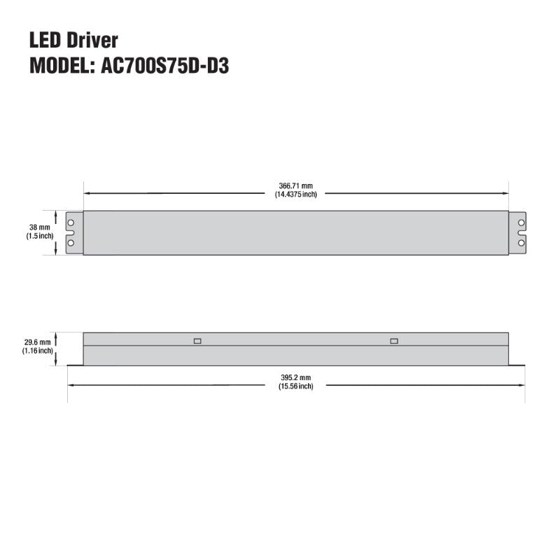 Antron Adjustable Output Current  700-550-350mA with Universal Input Voltage LED Driver 64-107V 75W max AC700S75D-D3