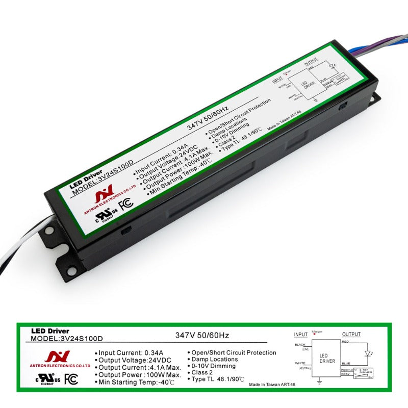 347v Led Driver Constant Voltage LED Driver 347V 4A 24V 100W – Gekpower-Canada