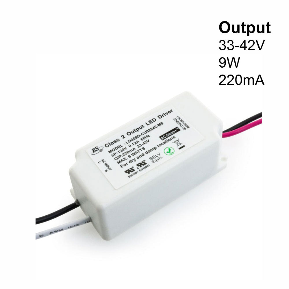 ES LD009D-CU02242-M9 Constant Current LED Driver, 220mA 33-42V 9W max, gekpower