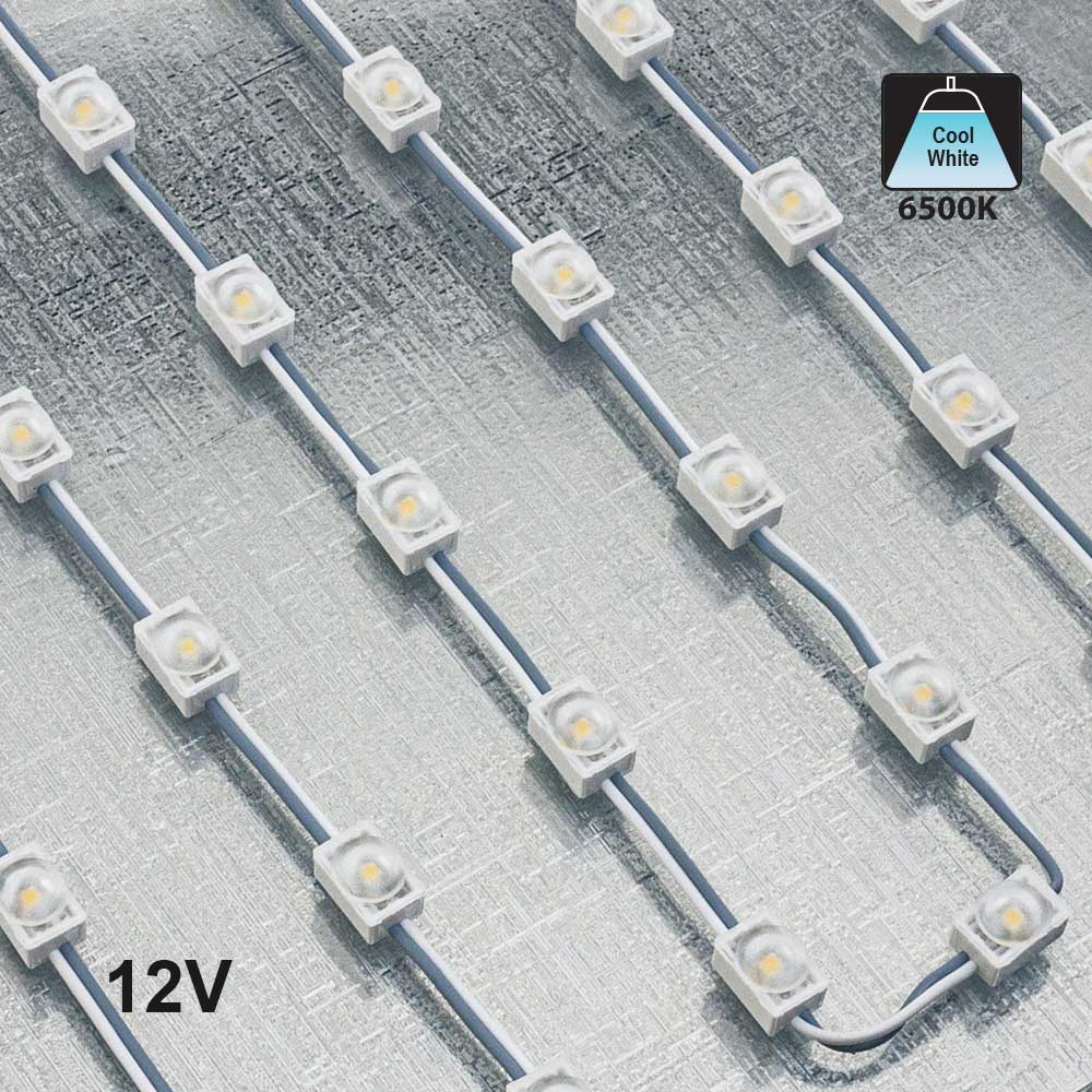 LED Module Backlighting for sign, 1-LED 12V 0.24W 6500K (Pack of 100)