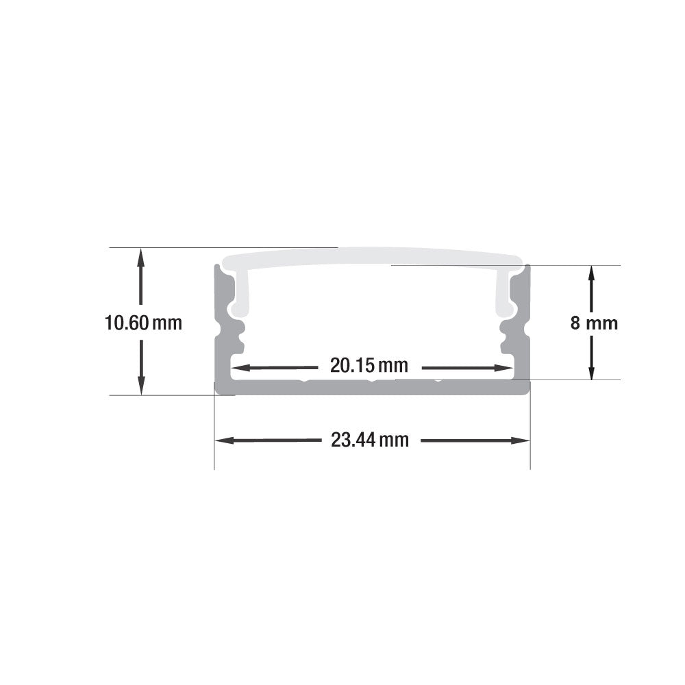 Linear Aluminum LED Channel for LED Strips 2Meters(6.5ft) VBD-CH-S6-2