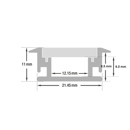 Walkway/Floor Linear Aluminum LED Channel for LED Strips 2Meters(6.5ft) VBD-CH-RF2-2