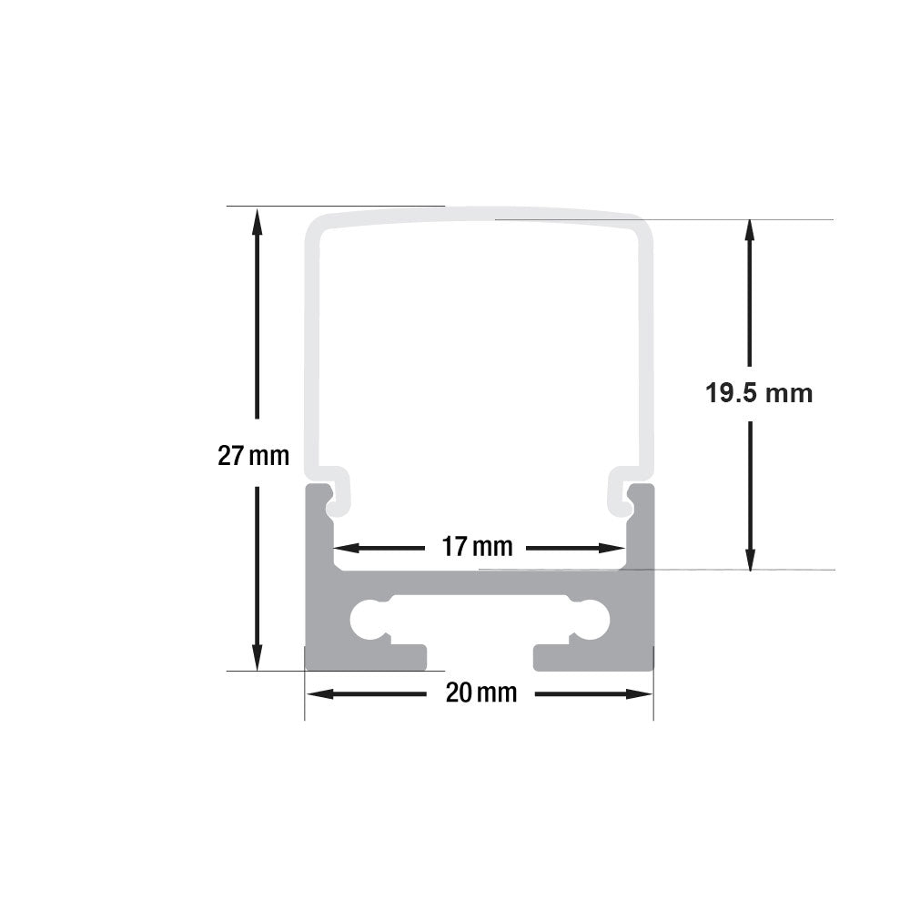 Linear Aluminum LED Channel for LED Strips 2Meters(6.5ft) VBD-CH-RF3-2