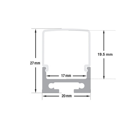 Linear Aluminum LED Channel for LED Strips 2Meters(6.5ft) VBD-CH-RF3-2