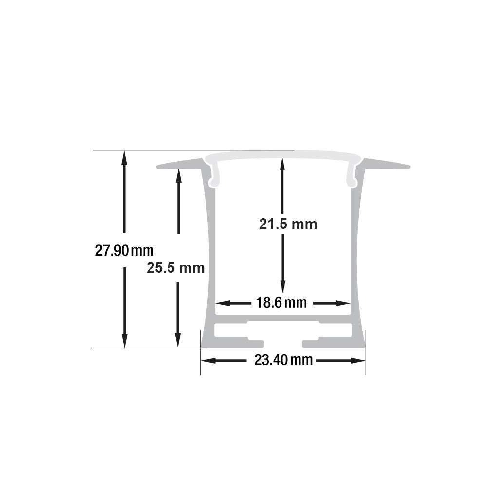 Linear Aluminum LED Channel for LED Strips 2Meters(6.5ft) VBD-CH-RF4-2