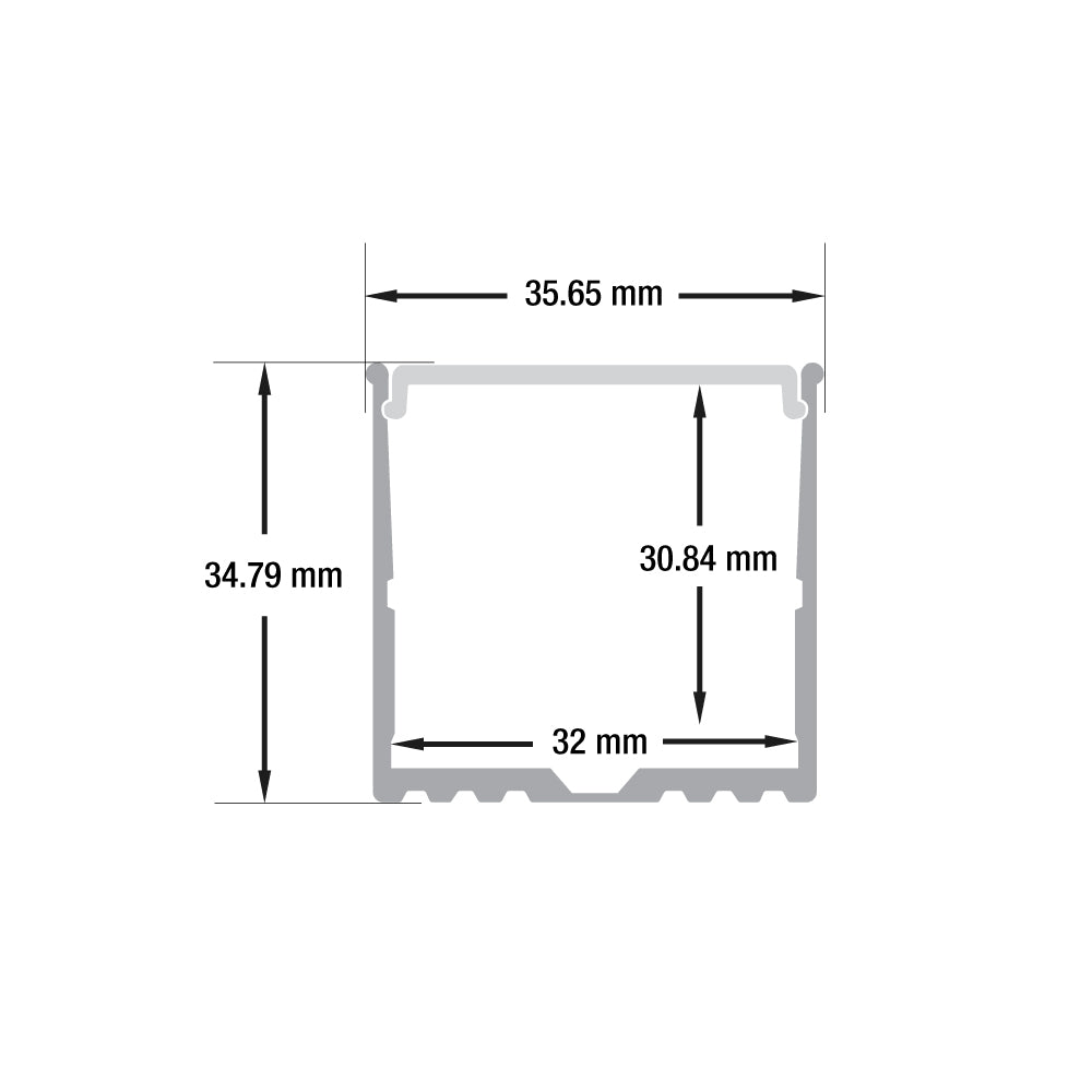 Diffuser Linear Aluminum Channel for LED Strips 1Meter(3.2ft) VBD-CH-RF5 - GekPower