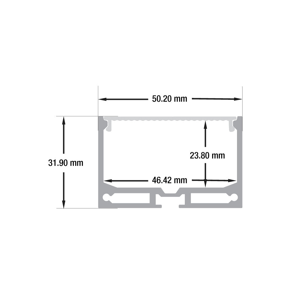 Linear Aluminum LED Channel for LED Strips 1Meter(3.2ft) VBD-CH-RF6, gekpower.