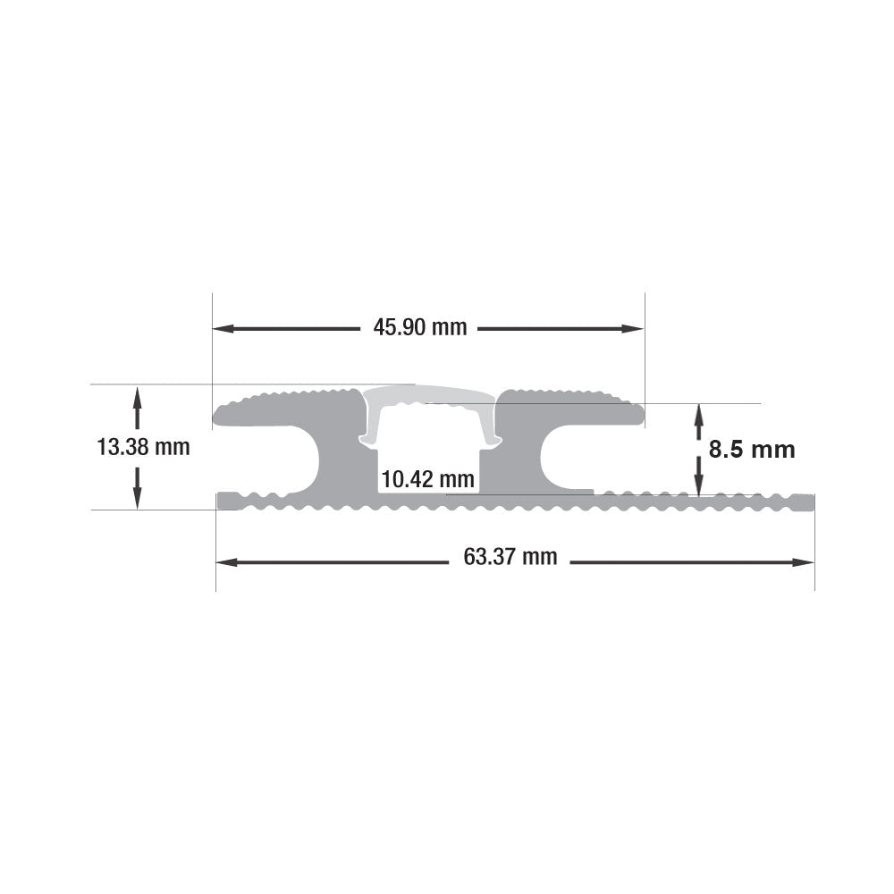 Multi Floor Transition Aluminum LED Channel for LED Strips 2Meters(6.5ft) VBD-CH-W3-2 (Walkway/Floor)